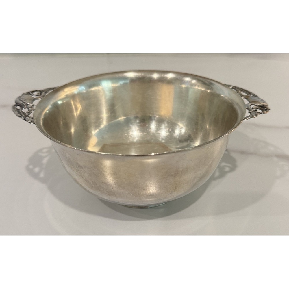 Bowl Soldered Gorham EPNS Silver Vintage Y1830 Pierced Handles 6.5" Serving Rare